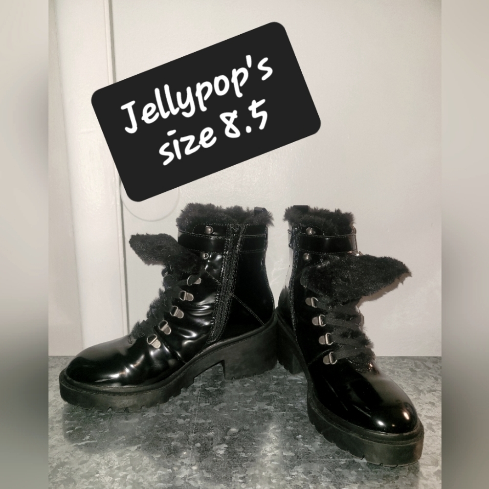 Jelly pops combat moto boots size 8.5